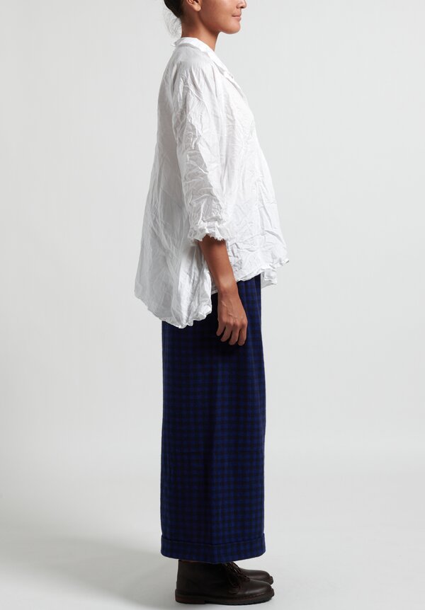 Daniela Gregis Cashmere Checkered Pants in Navy Blue	
