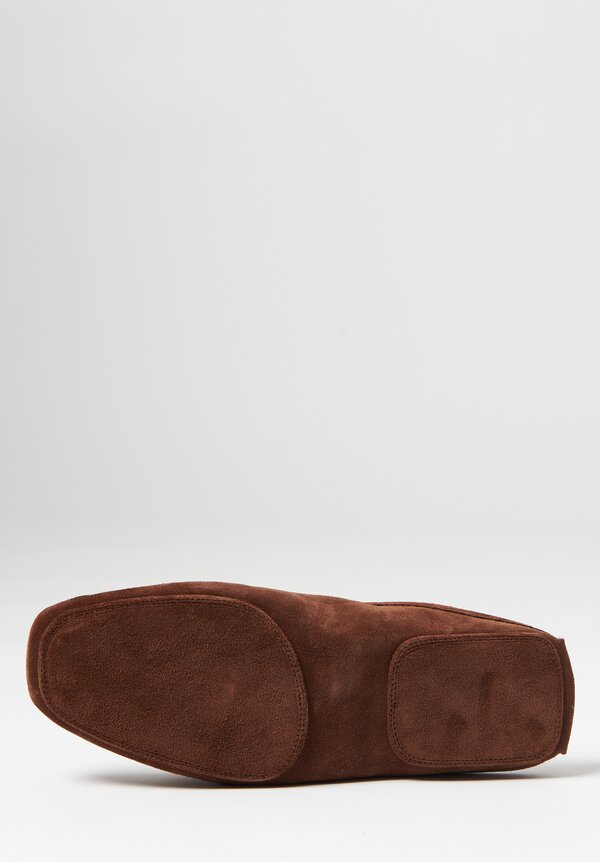 Alonpi Suede Megeve Mule Slippers in Rust Brown	