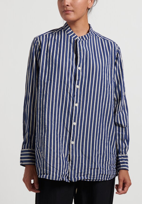 Casey Casey Striped ''Fabiano'' Shirt in Blue	