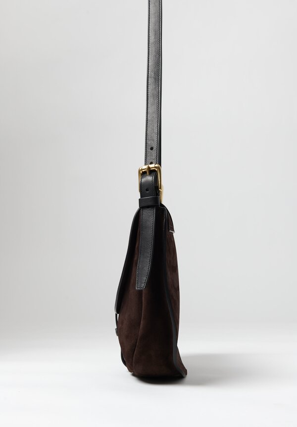 Massimo Palomba ''Billie'' Derby Shoulder Bag in Ebano Black	