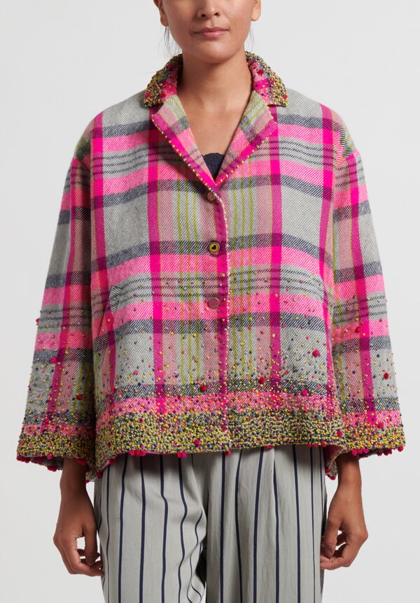 Pero Plaid ''Flair'' Jacket in Pink	