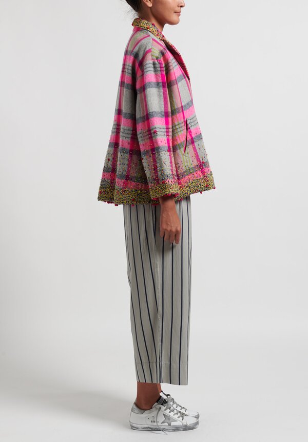 Pero Plaid ''Flair'' Jacket in Pink	
