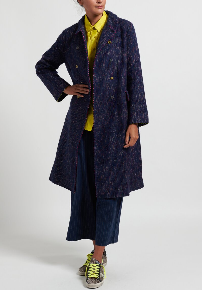 Péro Double Breasted Coat in Blue	