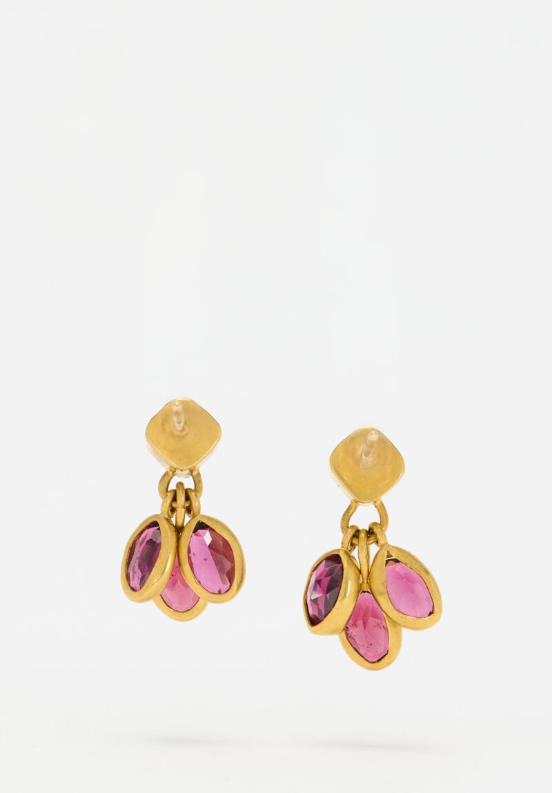 Greig Porter 18k, Sapphire & Garnet 3-Drop Earrings	