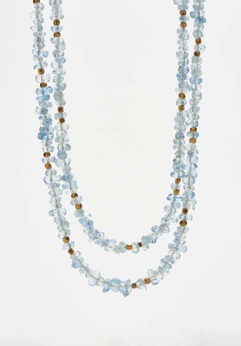 Greig Porter 18K, Single Strand Aquamarine Necklace