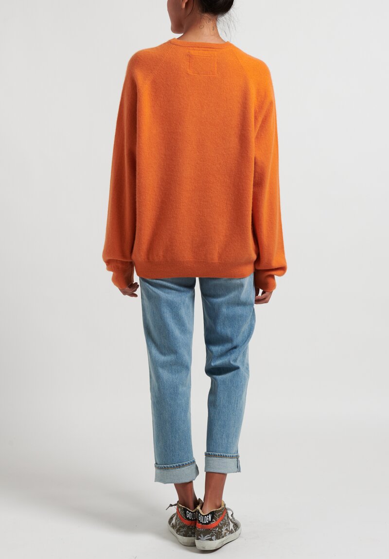 Frenckenberger Cashmere Boyfriend V-Neck Sweater in Orange	