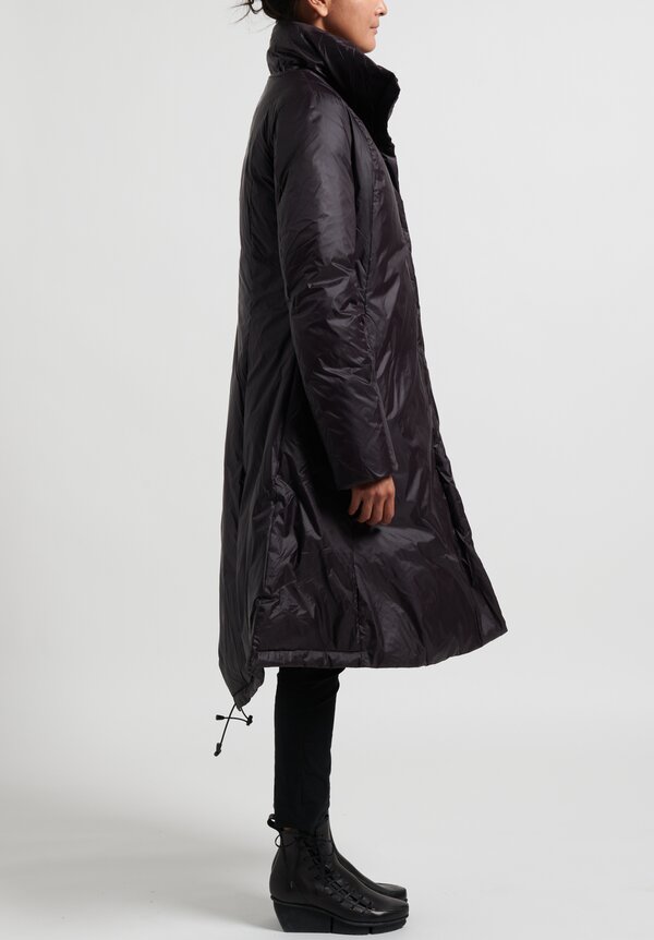 Rundholz Black Label A-Line Puffer Coat in Mocha Brown	