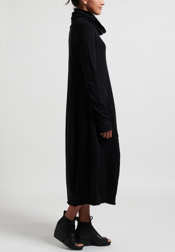 Rundholz Black Label Semi-Fitted Cowl Neck Dress in Black	