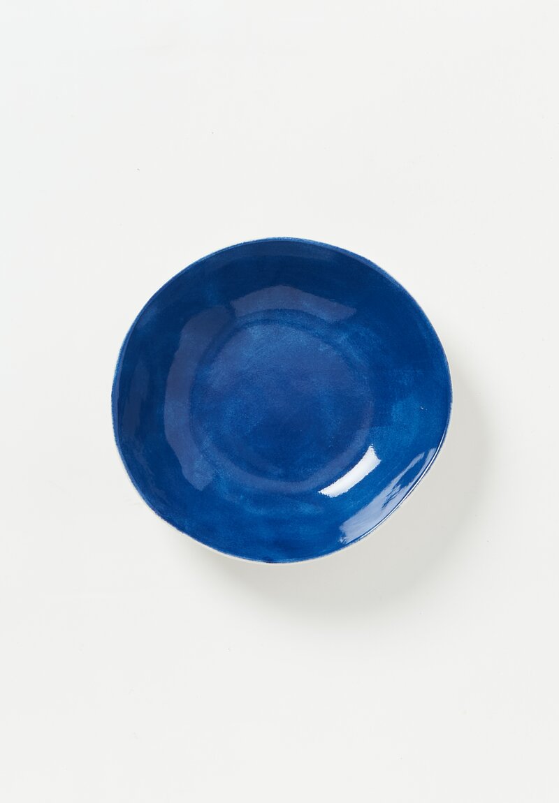 Bertozzi Handmade Porcelain Solid Interior Bowl Blu	