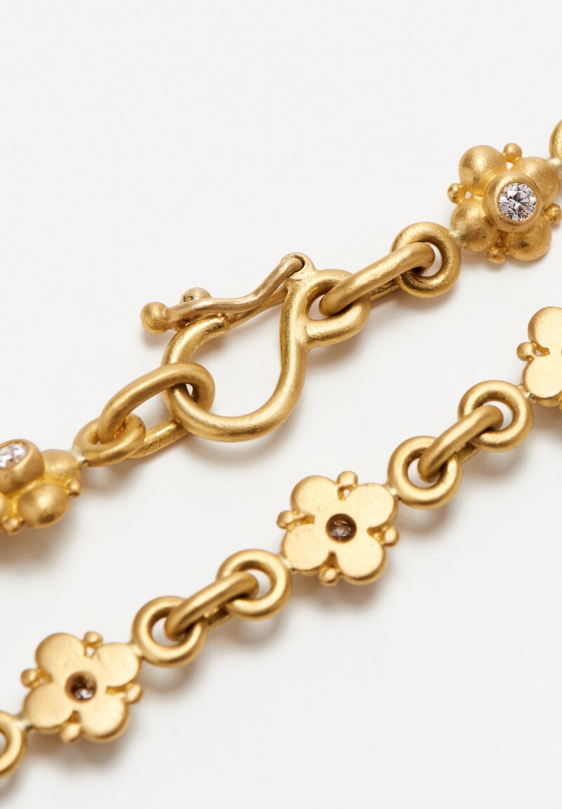 Denise Betesh 22k Matte Gold Diamond Bracelet	