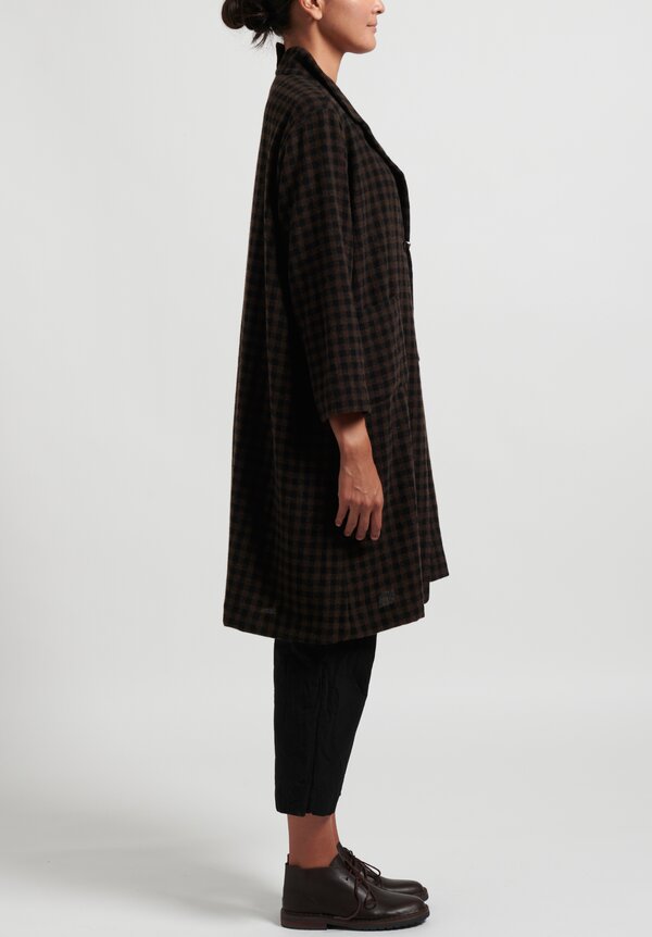 Daniela Gregis Cashmere Checkered ''Cappotto'' Coat in Brown/Black ...