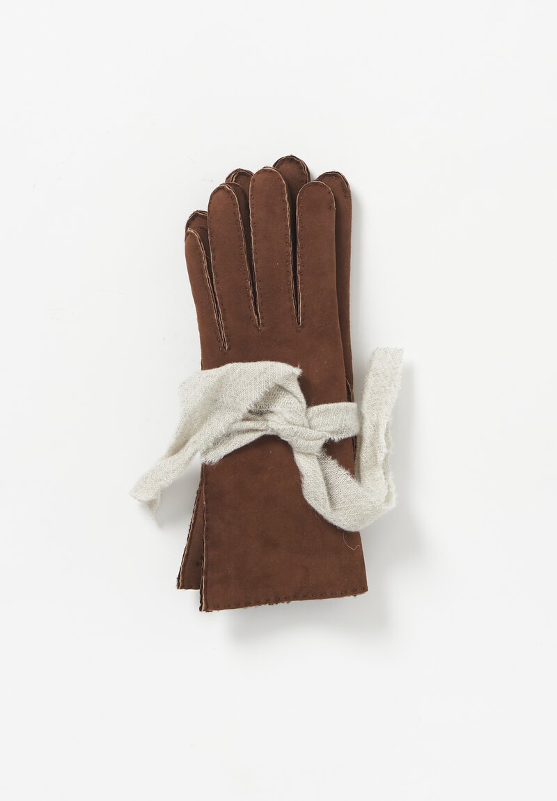 Daniela Gregis Sheepskin Lined Suede Gloves	
