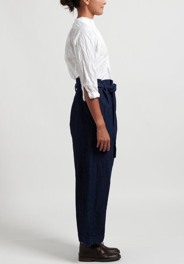 Daniela Gregis Denim Drawstring Waist Pants in Dark Blue	