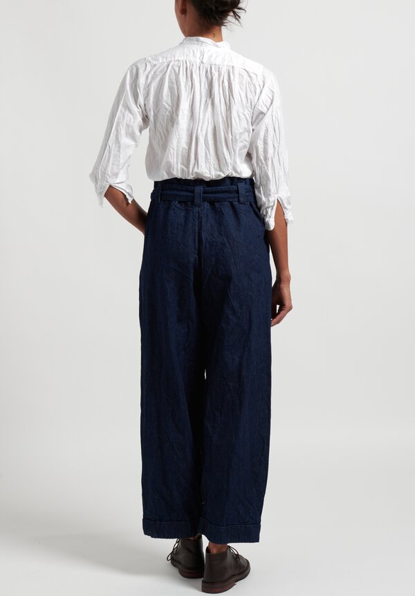 Daniela Gregis Denim Drawstring Waist Pants in Dark Blue	