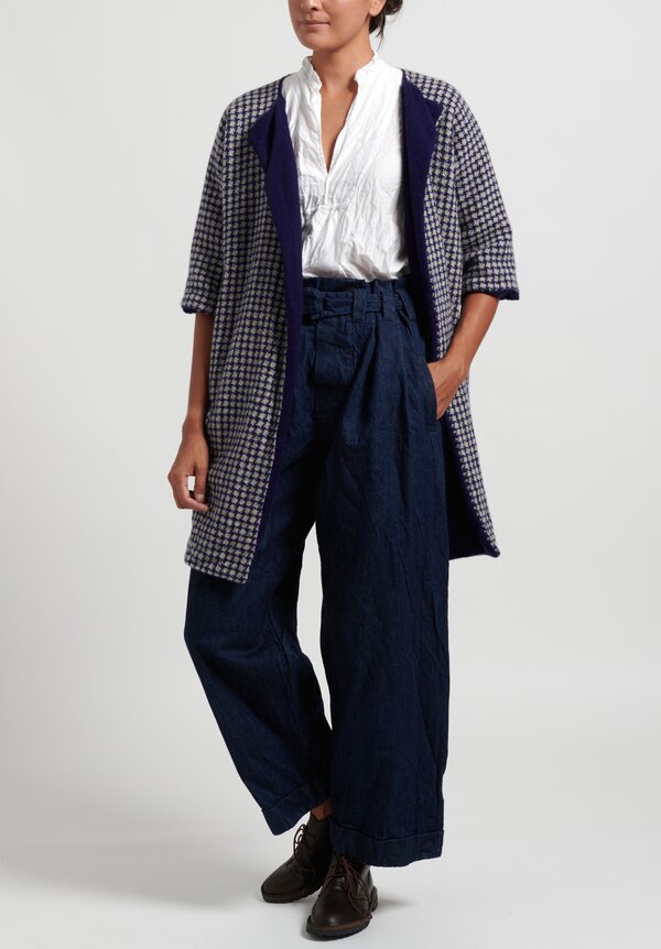 Daniela Gregis Denim Drawstring Waist Pants in Dark Blue	