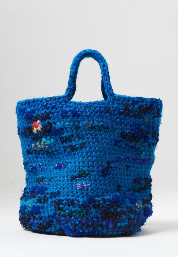 Daniela Gregis Crocheted Wool ''Borsa'' Tote in Turquoise	