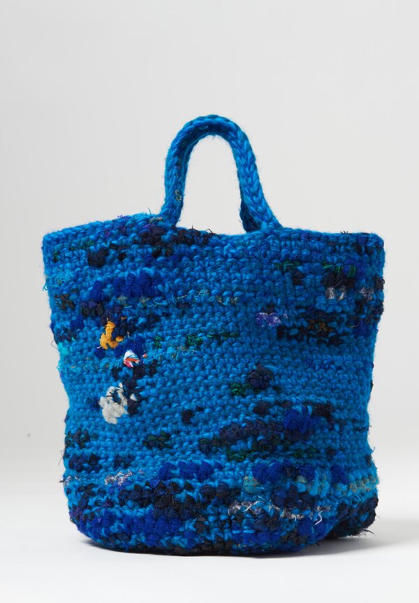Daniela Gregis Crocheted Wool ''Borsa'' Tote in Turquoise	
