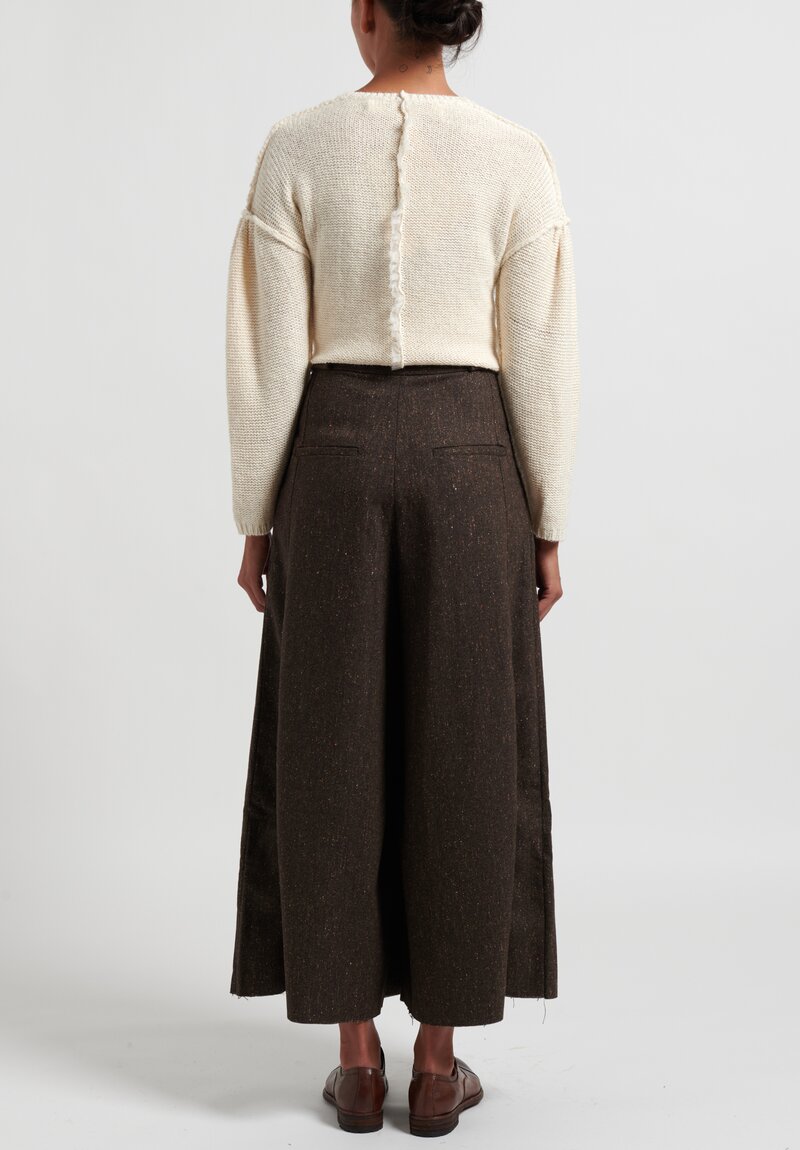 A Tentative Atelier ''Gregg'' Tweed Pants in Dark Brown	