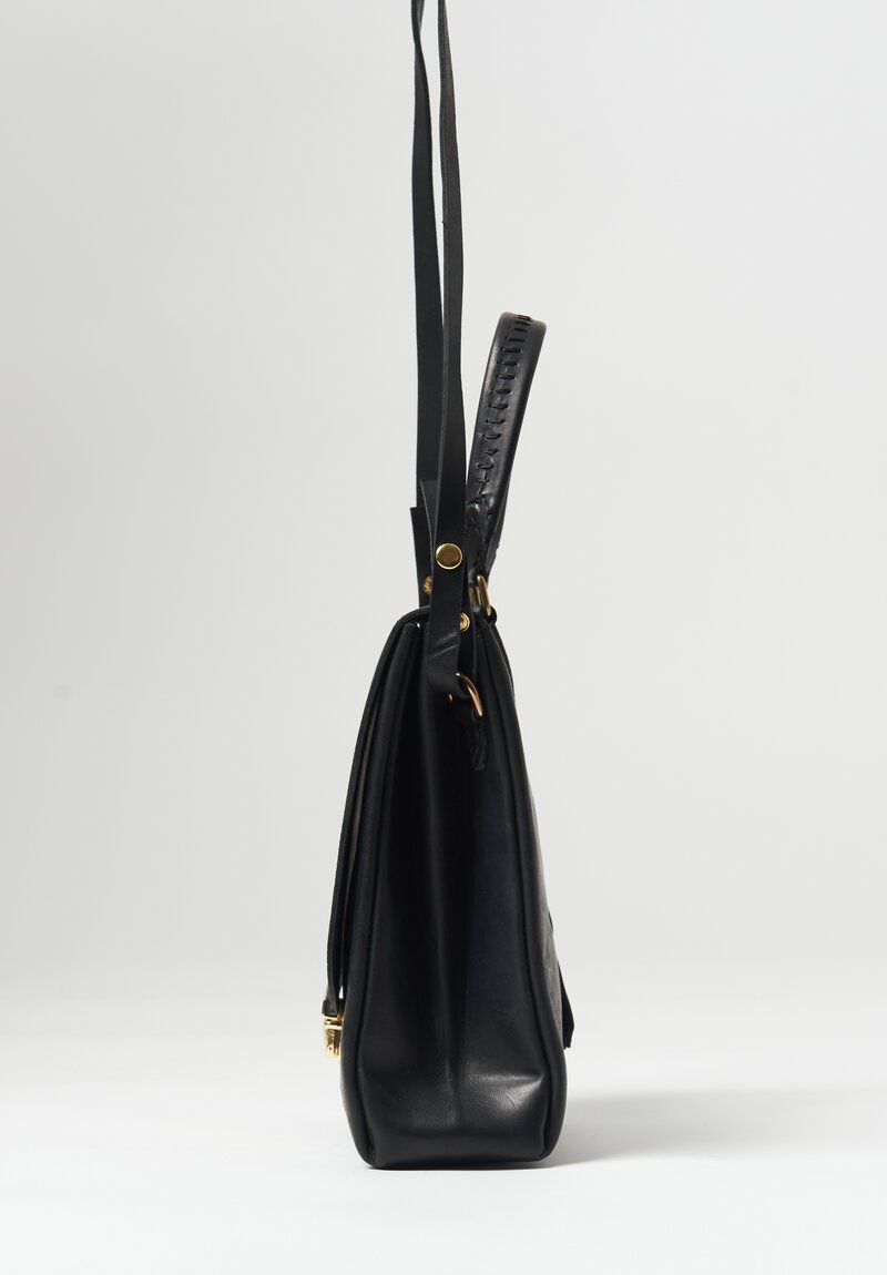 A Tentative Atelier Cavallo Vacchetta ''Evonne'' Shoulder Bag in Black	