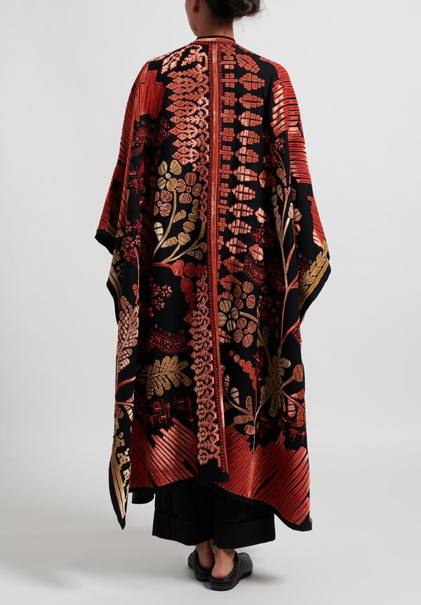 Biyan Harmony Embroidered/Beaded Cape Coat	