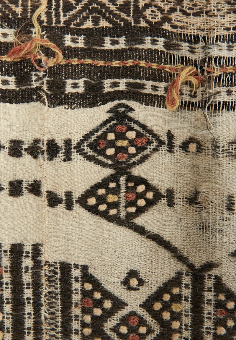 Exceptional Antique Fulani Shawl Blanket from Mali Cream/Black	