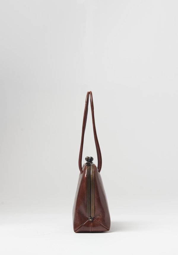 Uma Wang Small Calfskin Handbag in Red Brown	
