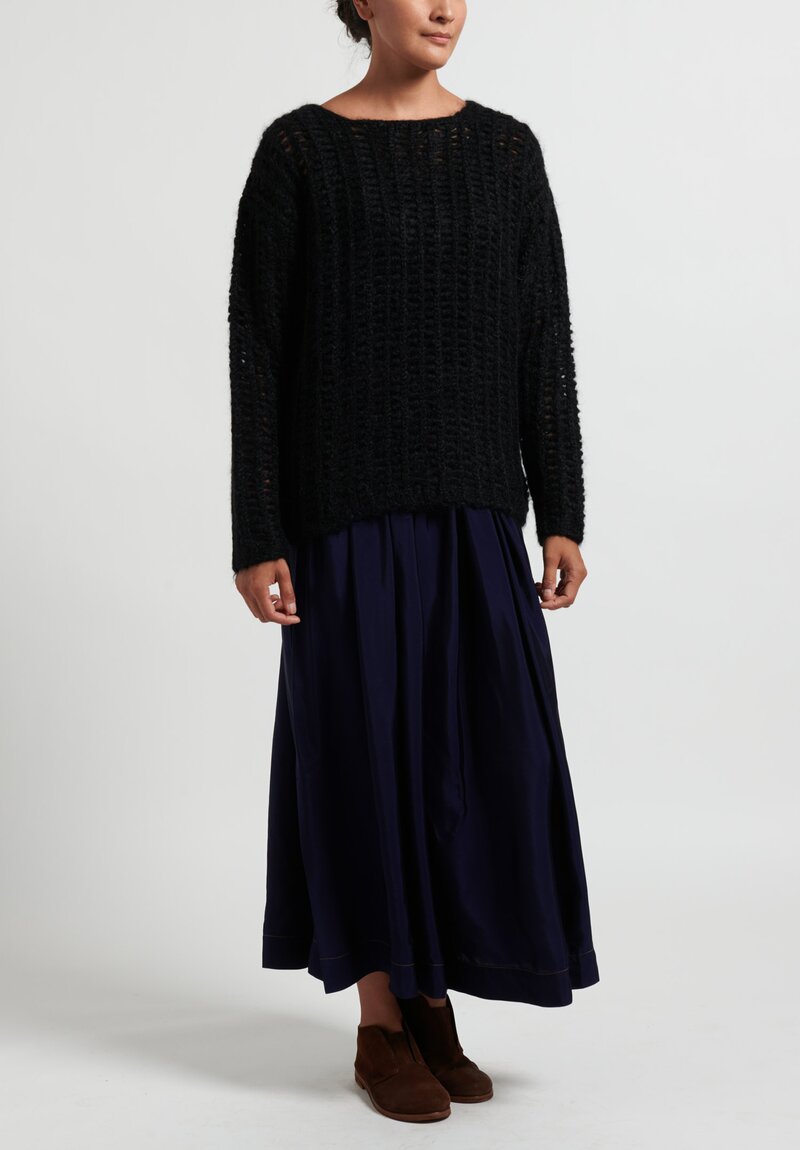 Uma Wang Mohair Loose Knit Sweater in Black	