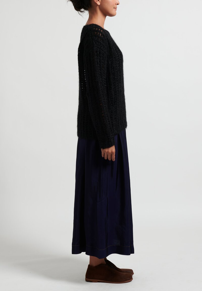Uma Wang Mohair Loose Knit Sweater in Black	