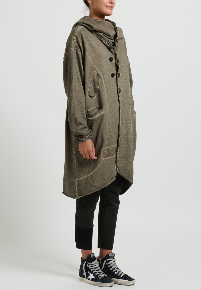 Umit Unal Long Jacket in Olive Green	