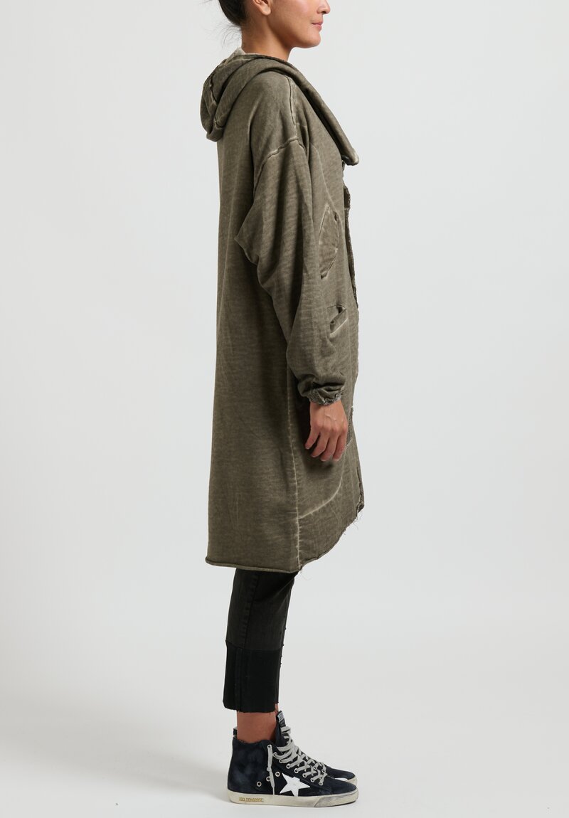 Umit Unal Long Jacket in Olive Green	