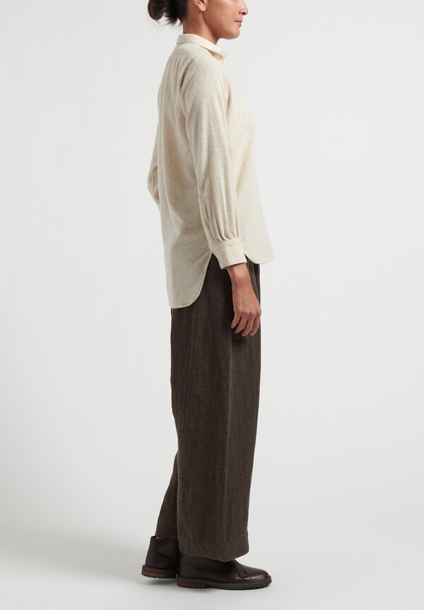 Kaval Wool/Cashmere Simple Shirt in Ecru	