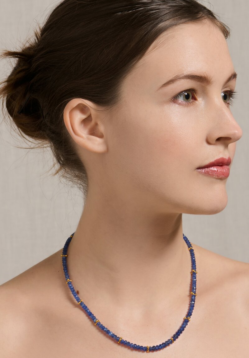 Greig Porter 18K Blue Sapphire & Gold Bead Necklace	