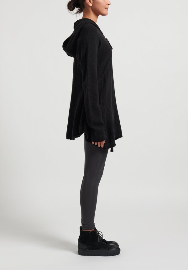 Rundholz Black Label Knit Zip-Up Cardigan in Black	
