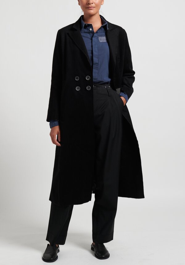 Umit Unal Double Breasted Coat in Black