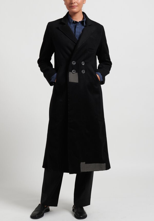 Umit Unal Double Breasted Coat in Black