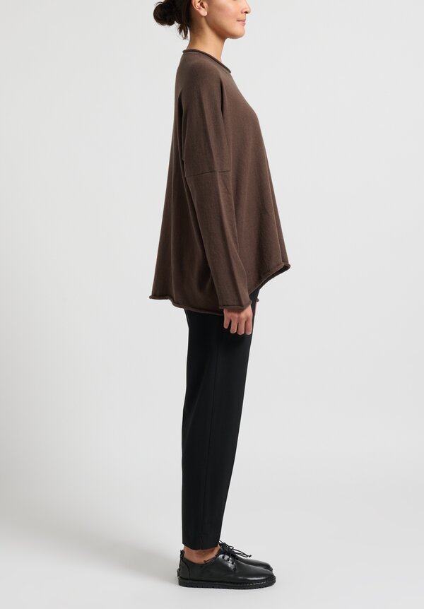 Peter O. Mahler Rolled Neck Cashmere Sweater in Umbra Brown	