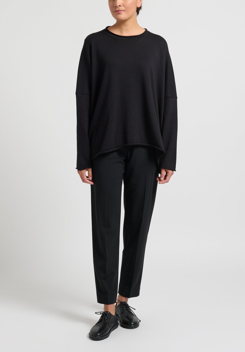 Peter O. Mahler Rolled Neck Cashmere Sweater in Black	