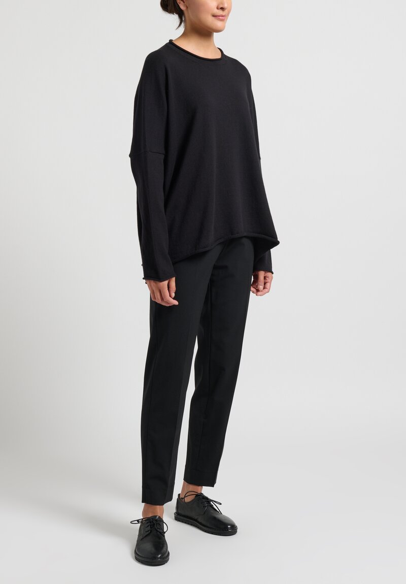 Peter O. Mahler Rolled Neck Cashmere Sweater in Black	