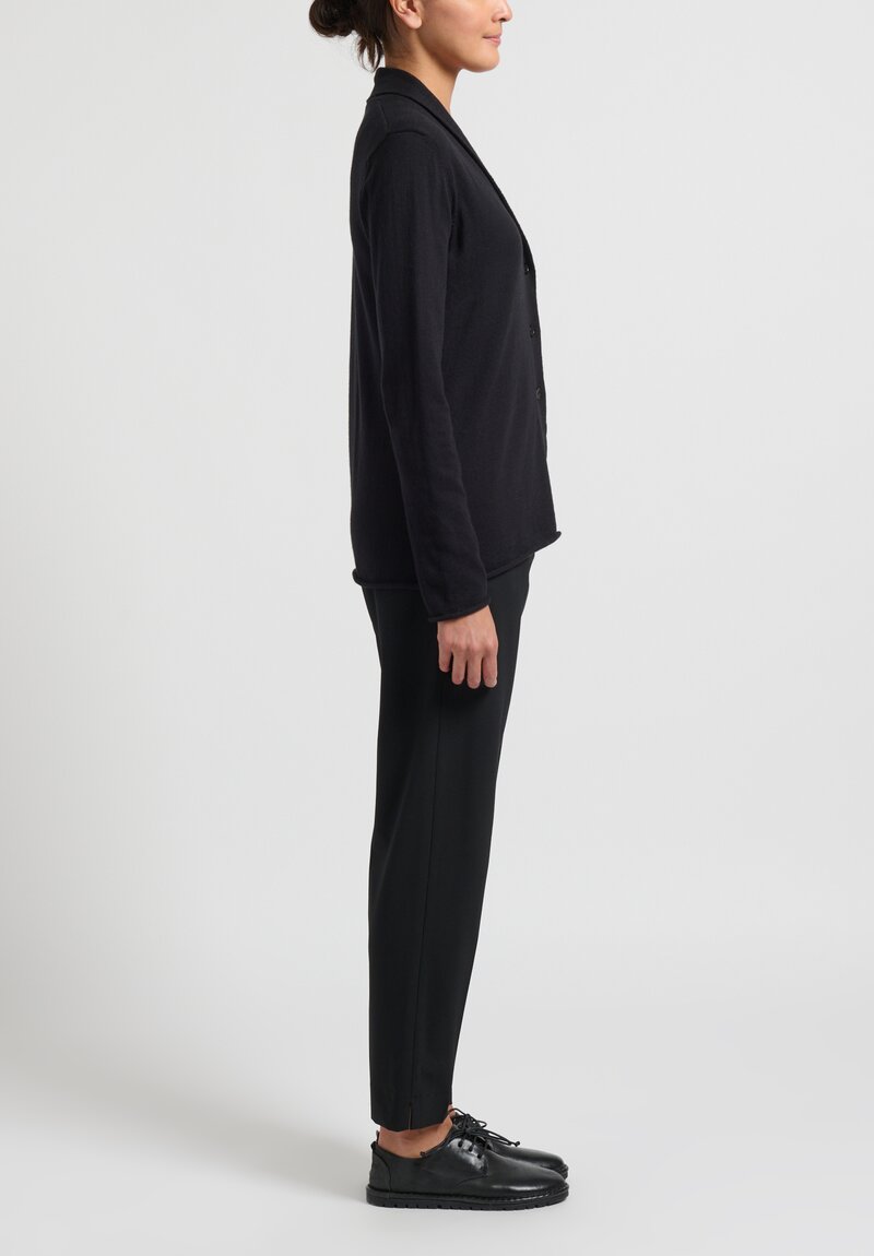 Peter O. Mahler Collared Cashmere Cardigan in Black	