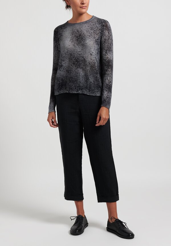 Avant Toi Cashmere Speckled Hand Painted Loose Knit Sweater	