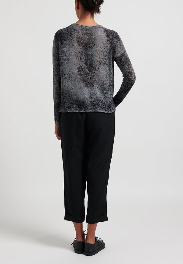 Avant Toi Cashmere Speckled Hand Painted Loose Knit Sweater	