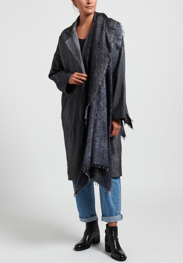 Avant Toi Felted Knitted Scarf in Nero/Blue Navy	