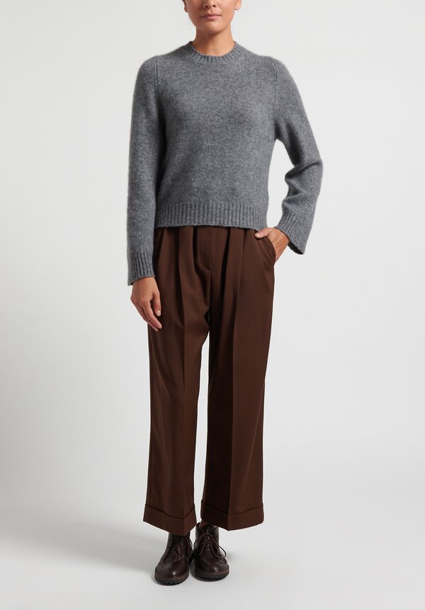 Boboutic Cashmere/Silk Crewneck Sweater in Grey	