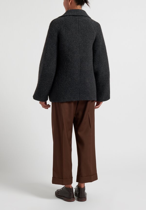 Boboutic Short Knit Coat in Brown/Charcoal Grey	