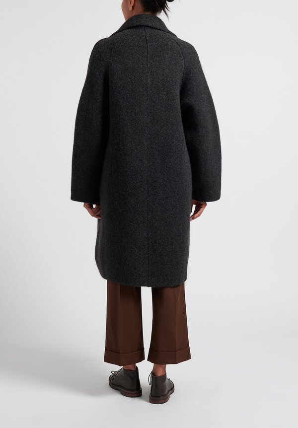 Boboutic Plush Knit Coat in Brown/Charcoal Grey	