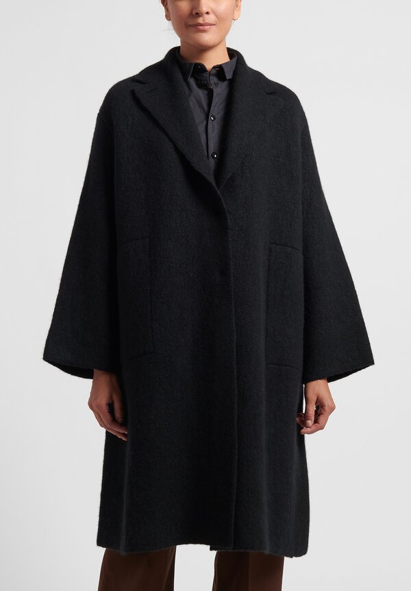 Boboutic Cashmere/Silk Long Coat in Black	