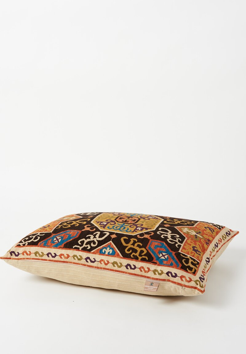 Caucasian Embroidered Karabag Vine Motif Lumbar Pillow	
