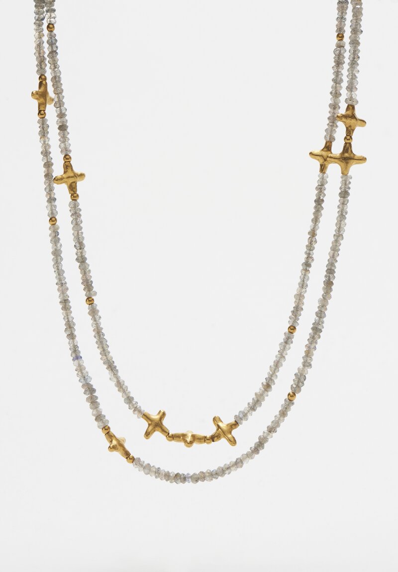 Greig Porter 18K Labradorite & Gold Bead Long Necklace	