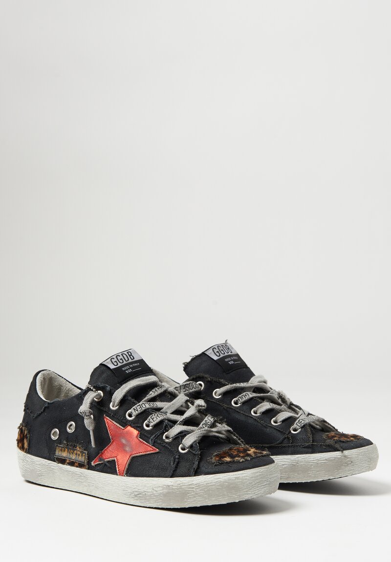 Super-Star Canvas and Leo Sneaker with Red Star	