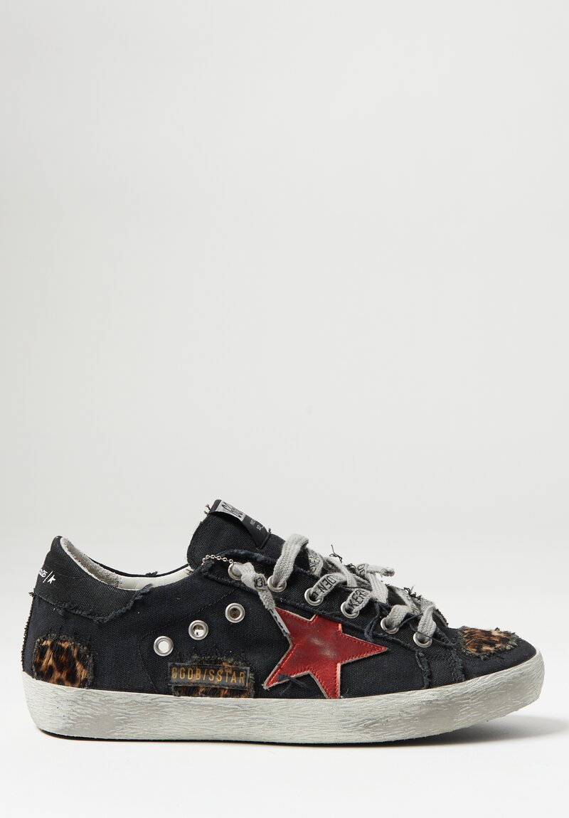 Super-Star Canvas and Leo Sneaker with Red Star	